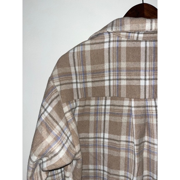 PRINCESS POLLY Mila Oversized Flannel Button Down Jacket Long Sleeve Shacket - Picture 10 of 12
